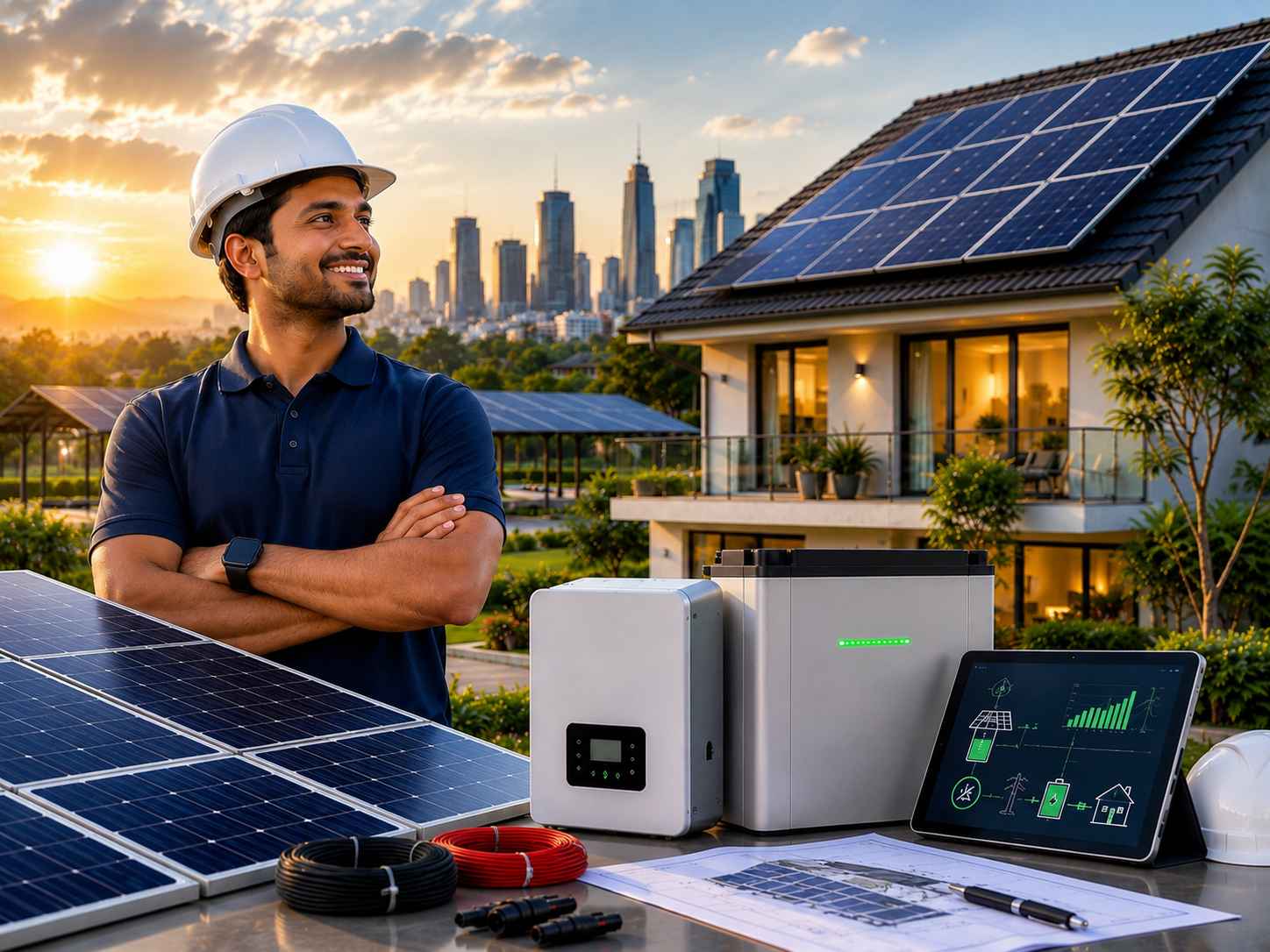 Adani solar panels prepared for rooftop solar installation in Kerala