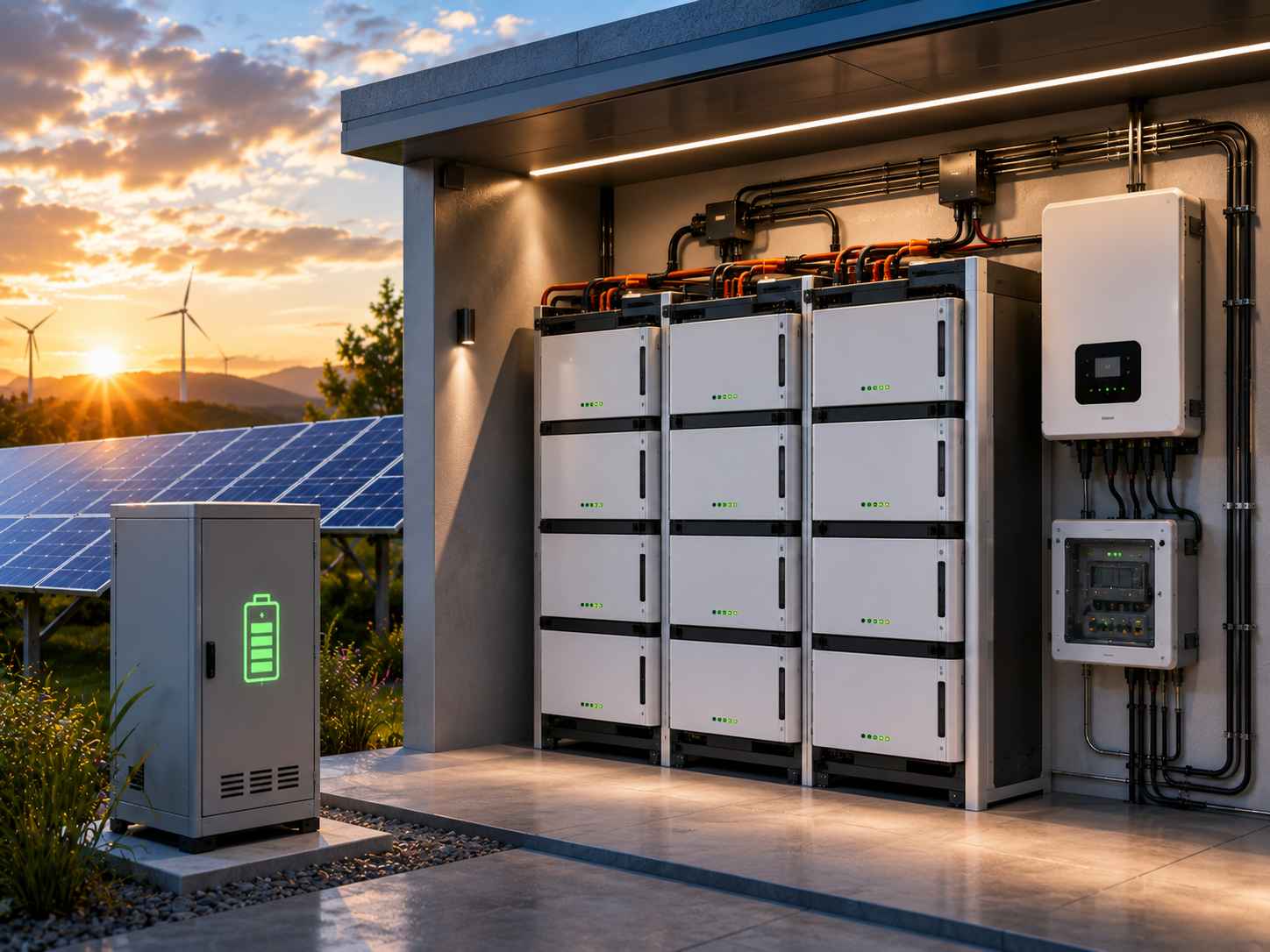 Solar battery energy storage system for backup power and energy management