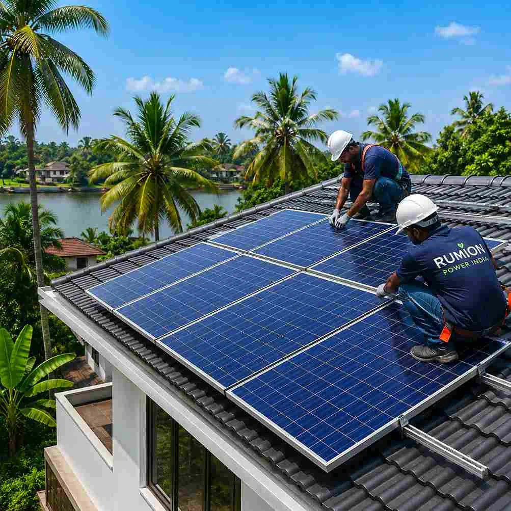 On-Grid Solar System in Kerala installed by Rumion Power India